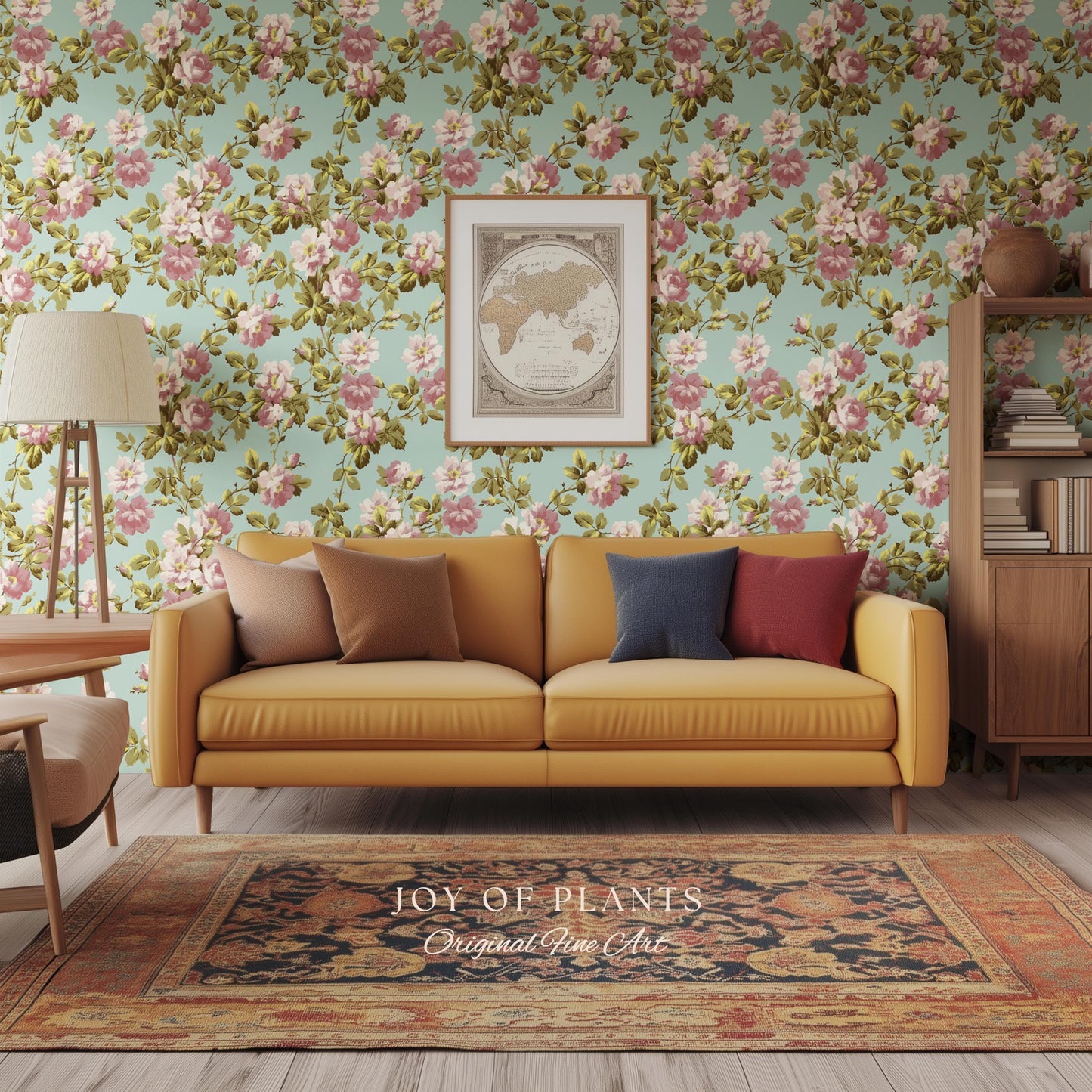 Victorian Rose Cottage Wallpaper | French Country Floral Feminine Wall Art Vintage Pastel Grandmillenial Renter Friendly Nostalgic Interior
