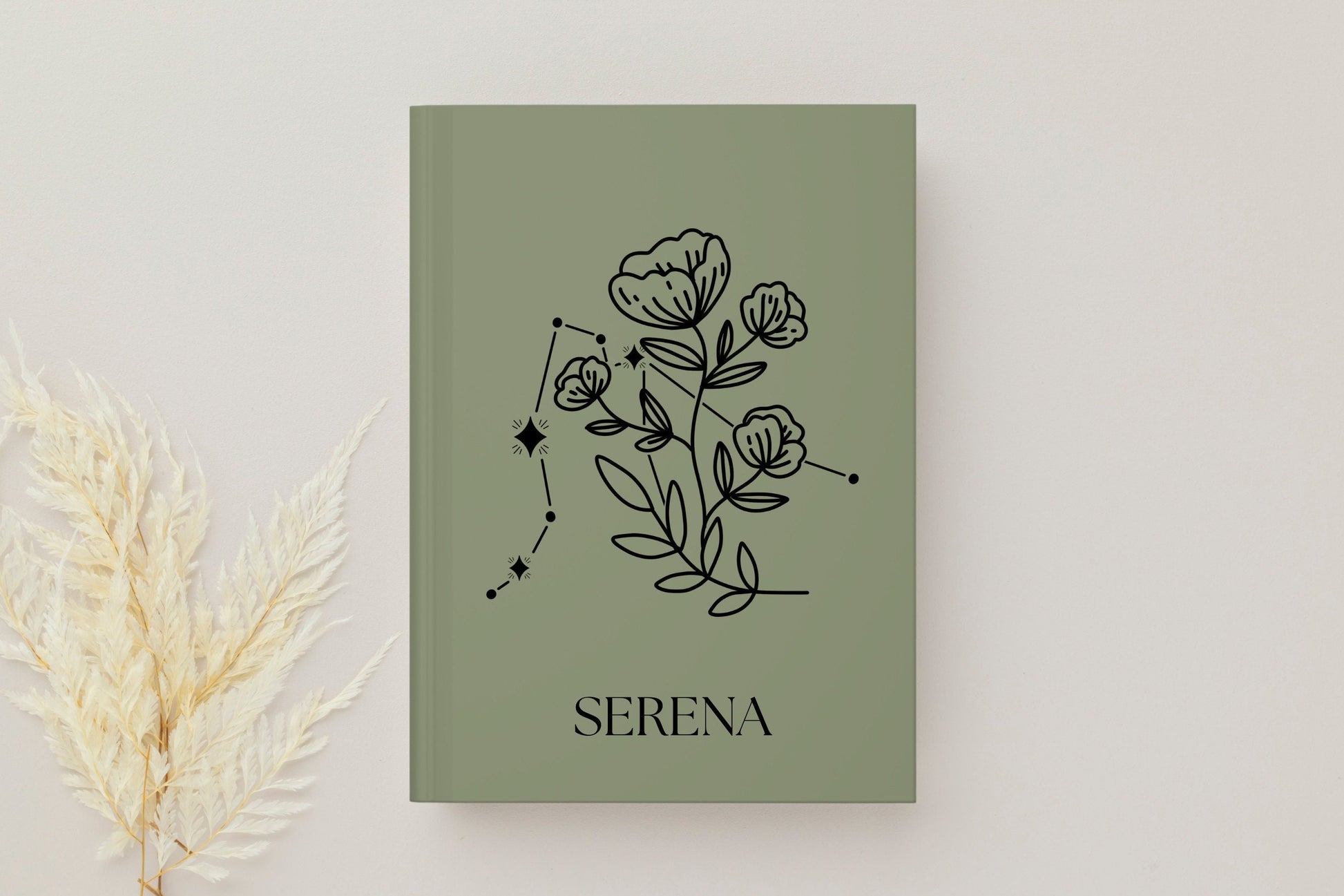 Celestial Birth Month Flower | Personalized Journal For Women | Celestial Wedding | Bridesmaid Gift Ideas | Aesthetic Journal Custom Gift |