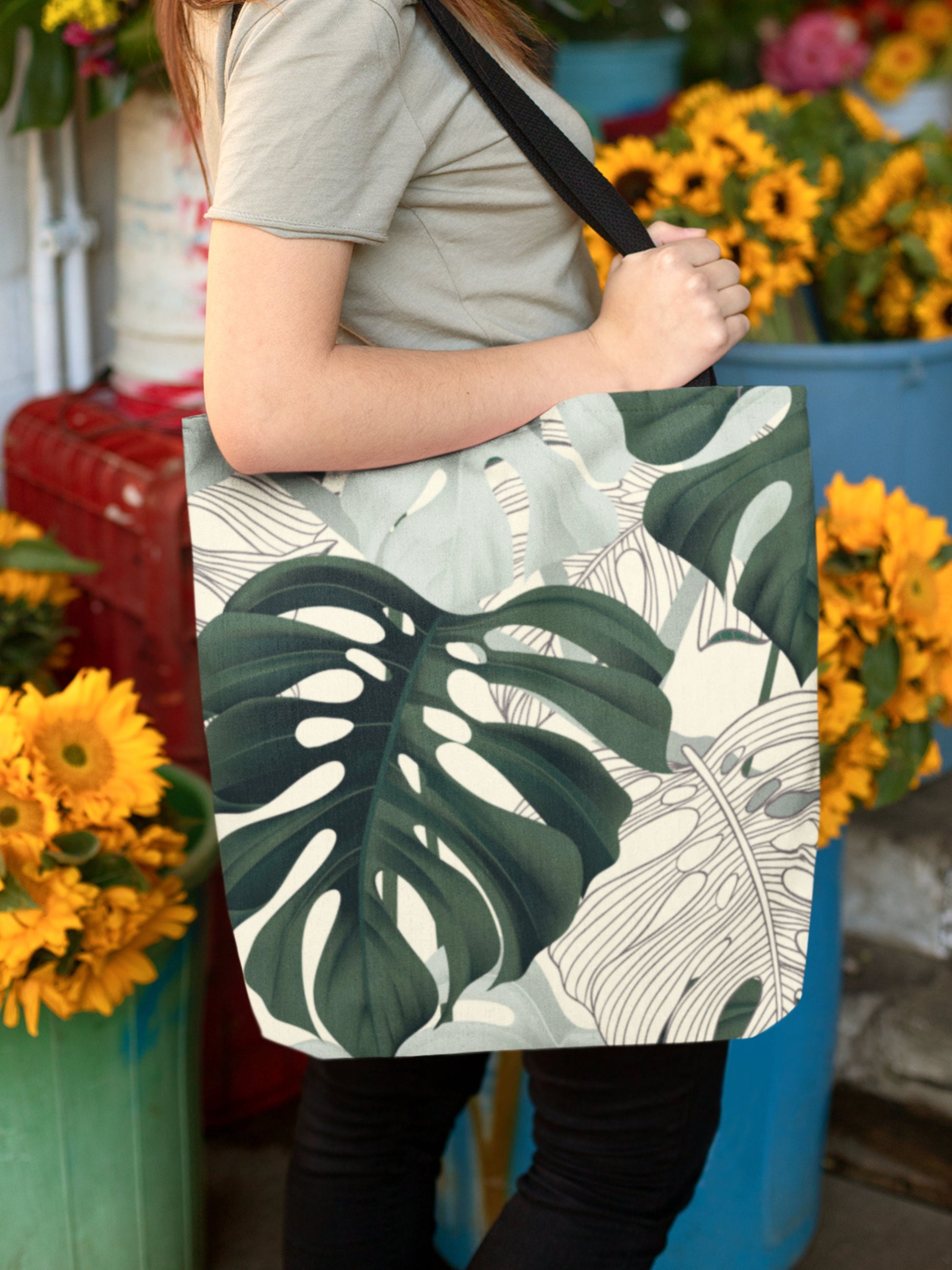 Plant Lovers Tote Bag | Plant Lady Gift | Monstera Plant Tote Bag | Plant Lady Gift Botanical Tote Bag | Monstera Plant Mom Tote Bag Gift |