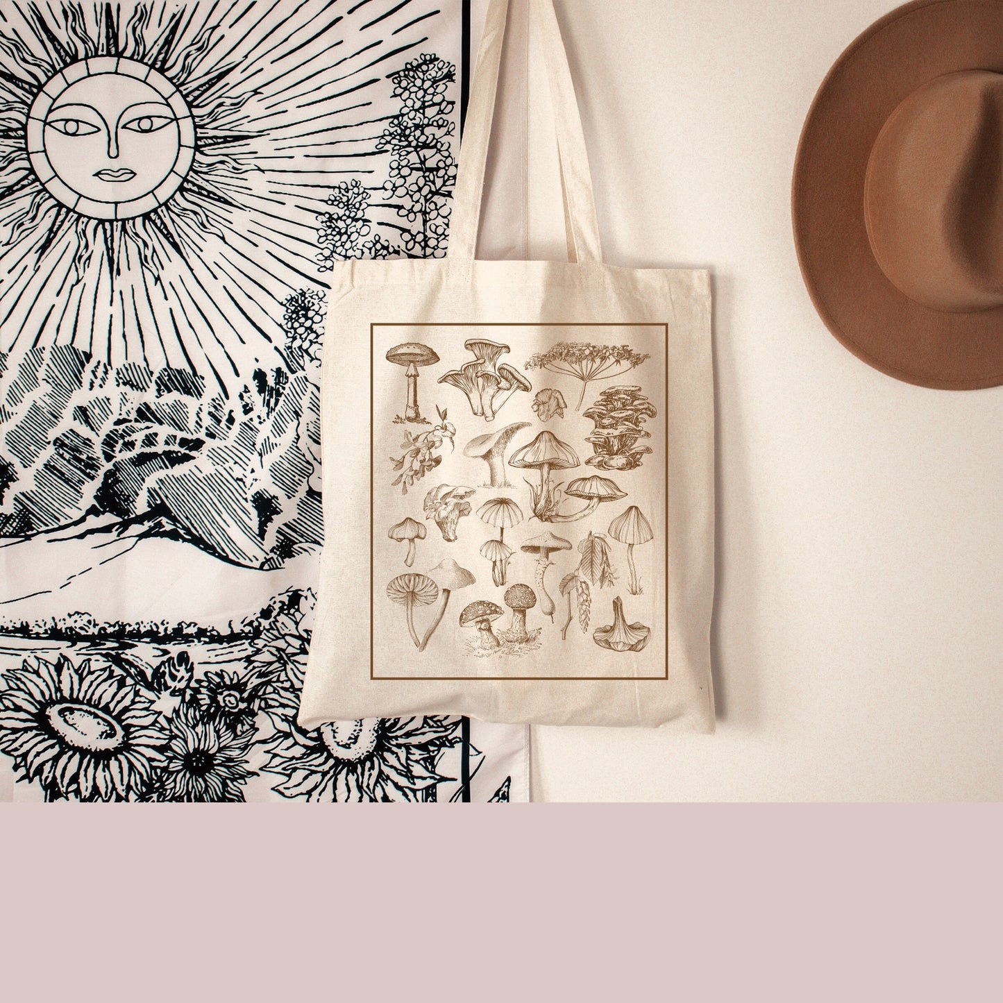 Mushroom Tote Bag | Mushroom Bag | Mushroom Tote | Tote Bag Aesthetic | Canvas Tote Bag Aesthetic Cottagecore | Messenger Bag School |