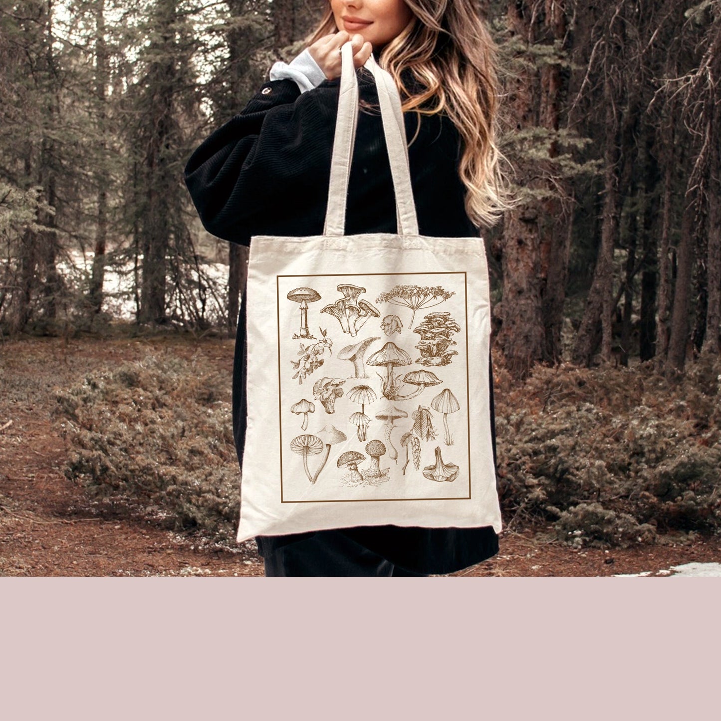 Mushroom Tote Bag | Mushroom Bag | Mushroom Tote | Tote Bag Aesthetic | Canvas Tote Bag Aesthetic Cottagecore | Messenger Bag School |
