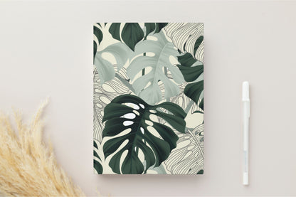 Monstera Print Journal | Botanical Print Journal for Women | Plant Lover Journal | Botanical Plant Lover Gift | Tropical Self Care Journal |