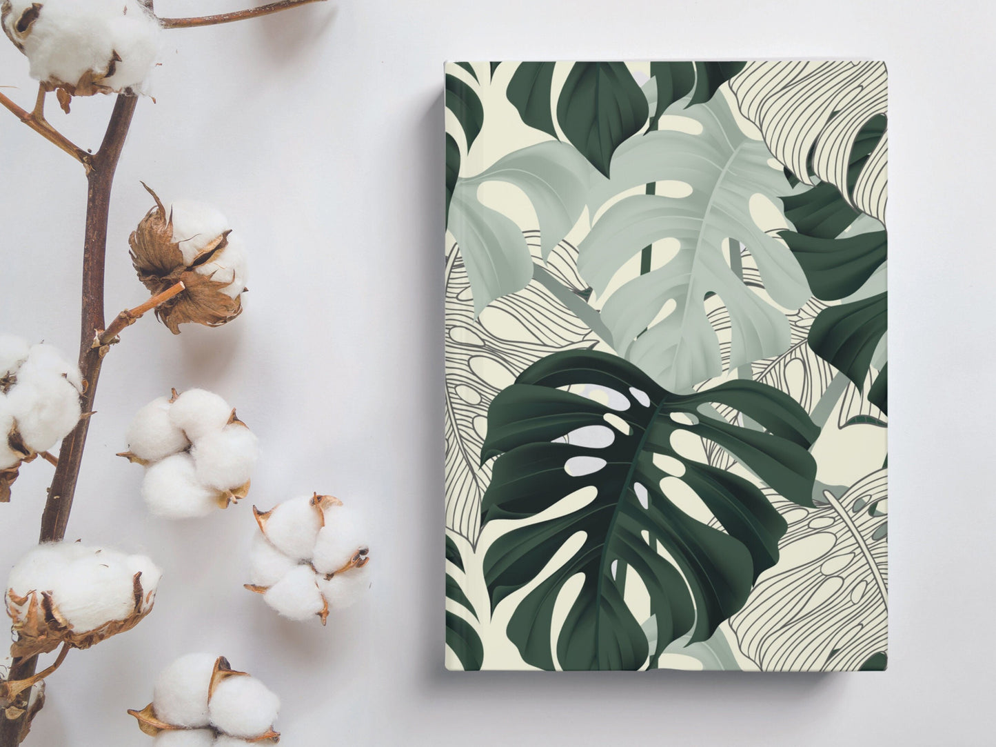 Monstera Print Journal | Botanical Print Journal for Women | Plant Lover Journal | Botanical Plant Lover Gift | Tropical Self Care Journal |