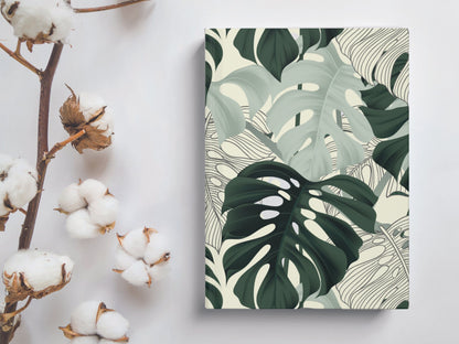 Monstera Print Journal | Botanical Print Journal for Women | Plant Lover Journal | Botanical Plant Lover Gift | Tropical Self Care Journal |
