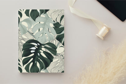 Monstera Print Journal | Botanical Print Journal for Women | Plant Lover Journal | Botanical Plant Lover Gift | Tropical Self Care Journal |