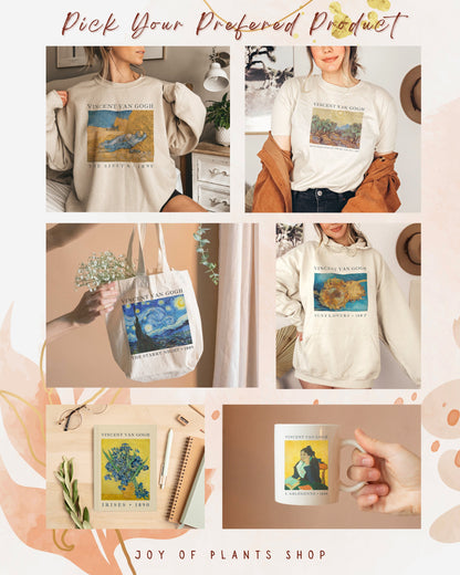 Van Gogh Print | Vintage Art Sweatshirt | Artist Aesthetic Clothing | Van Gogh Painting | Indie Womens Clothes | Sweatshirt, TShirt & Hoodie