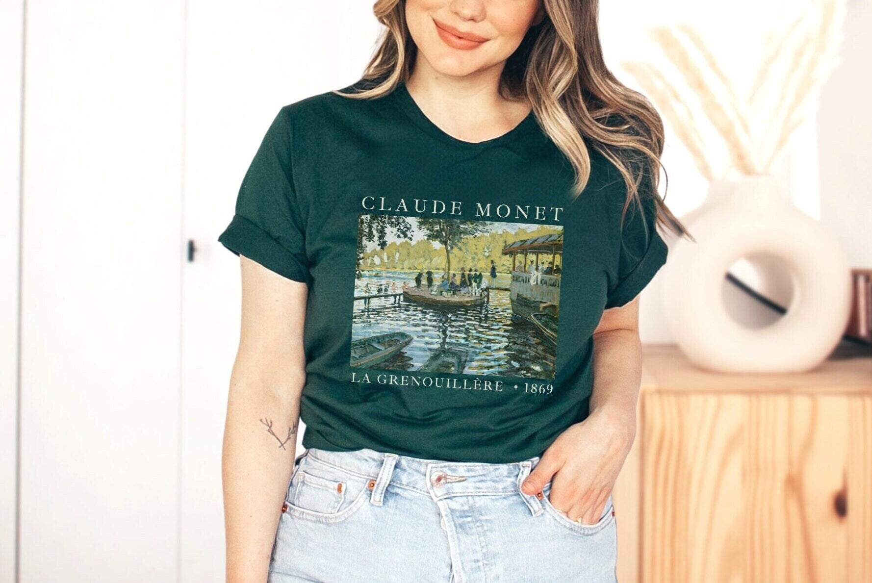 Claude Monet Shirt | Monet Sweatshirt | Monet Painting Art History T Shirts | Impressionism Artsy Aesthetic Sweatshirt Claude Monet Painting