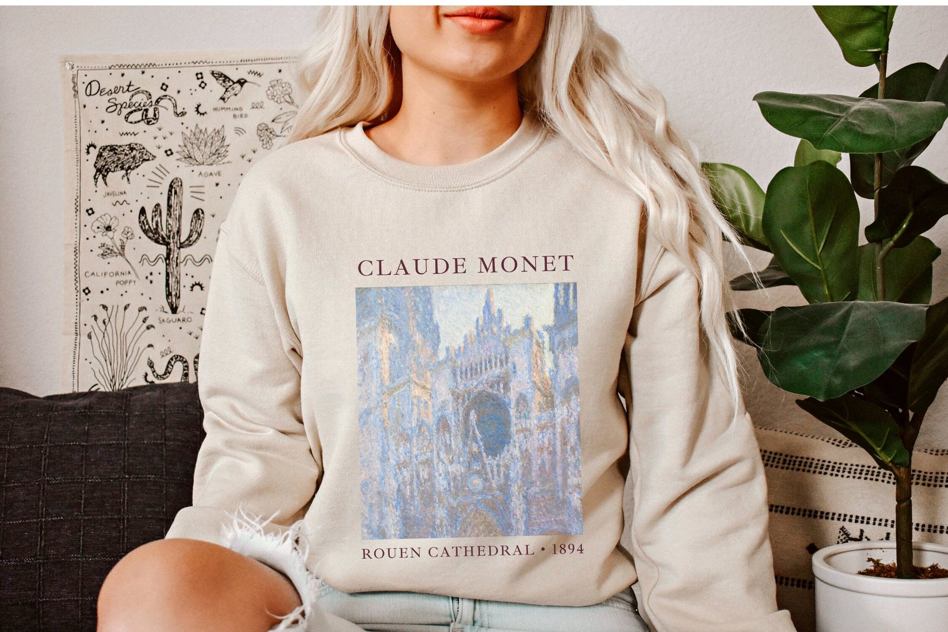 Aesthetic Claude Monet Shirt | Monet Sweatshirt | Monet Painting Art History T Shirts | Artsy 90s Aesthetic Sweatshirt Claude Monet Painting