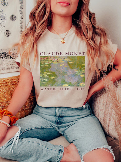 Claude Monet Water Lilies Painting | Famous Art Shirt | Monet Sweatshirt | Art History T Shirts | Artsy 90s Aesthetic | Monet Water Lilies |