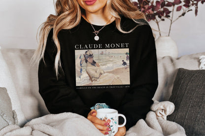 Camille on the Beach | Vintage Monet Sweatshirt | Monet Painting Art History T Shirts | Artsy 90s Aesthetic Sweatshirt Claude Monet Painting