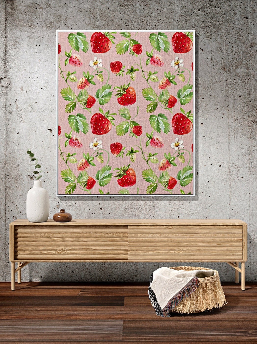 Strawberry Picnic Blanket | Personalized Blanket | Cottagecore Decor Custom Throw Blanket | Custom Strawberry Gift | Boho Strawberry Decor |