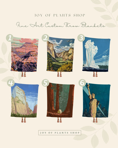 National Park Poster Blanket Woven | Tapestry as National Park Poster | Sequoia National Park Poster | Vintage Travel Poster Woven Tapestry