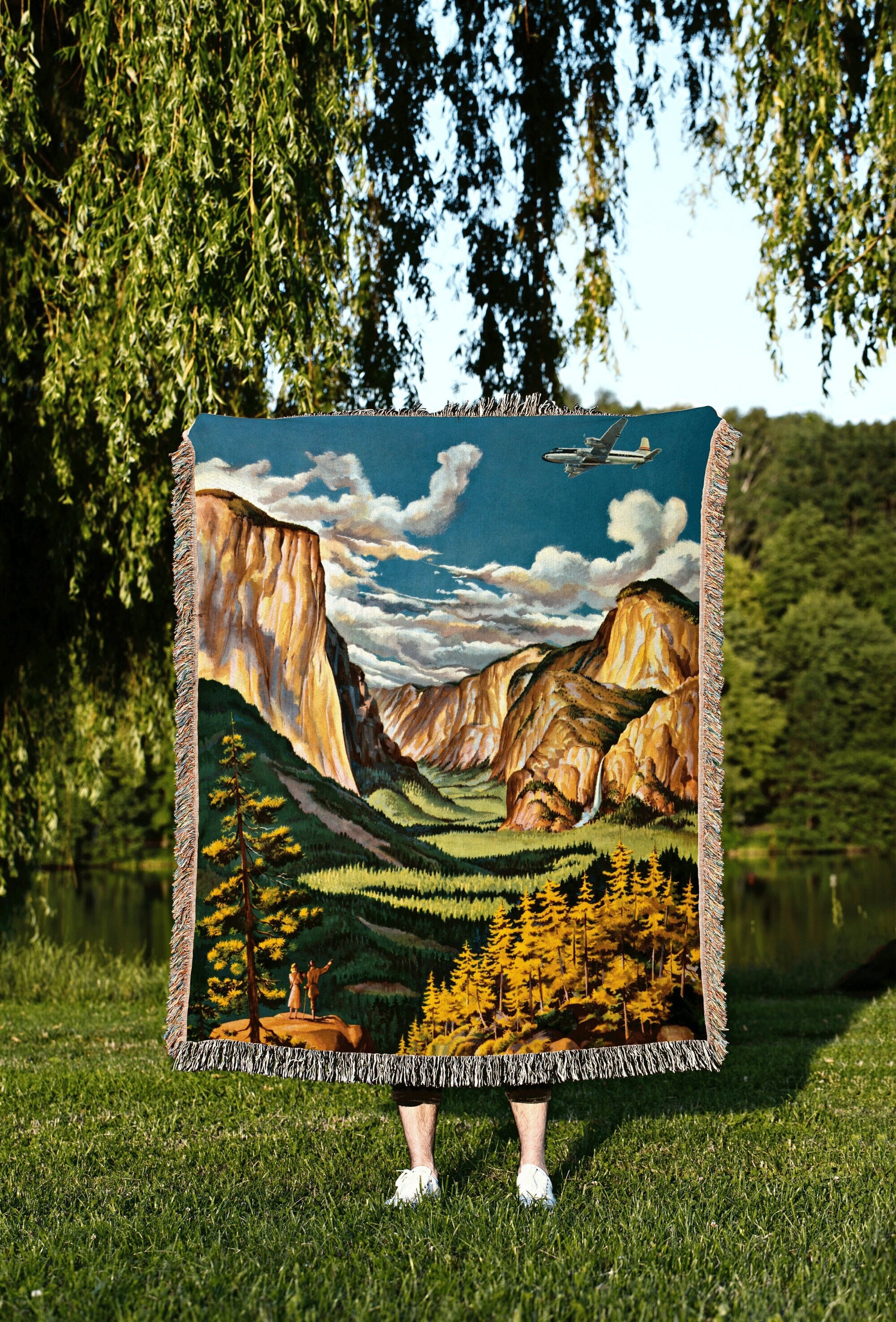 Yosemite National Park Poster Blanket Woven | Tapestry as National Park Poster | Vintage Travel Poster | Vintage Travel Poster Tapestry |