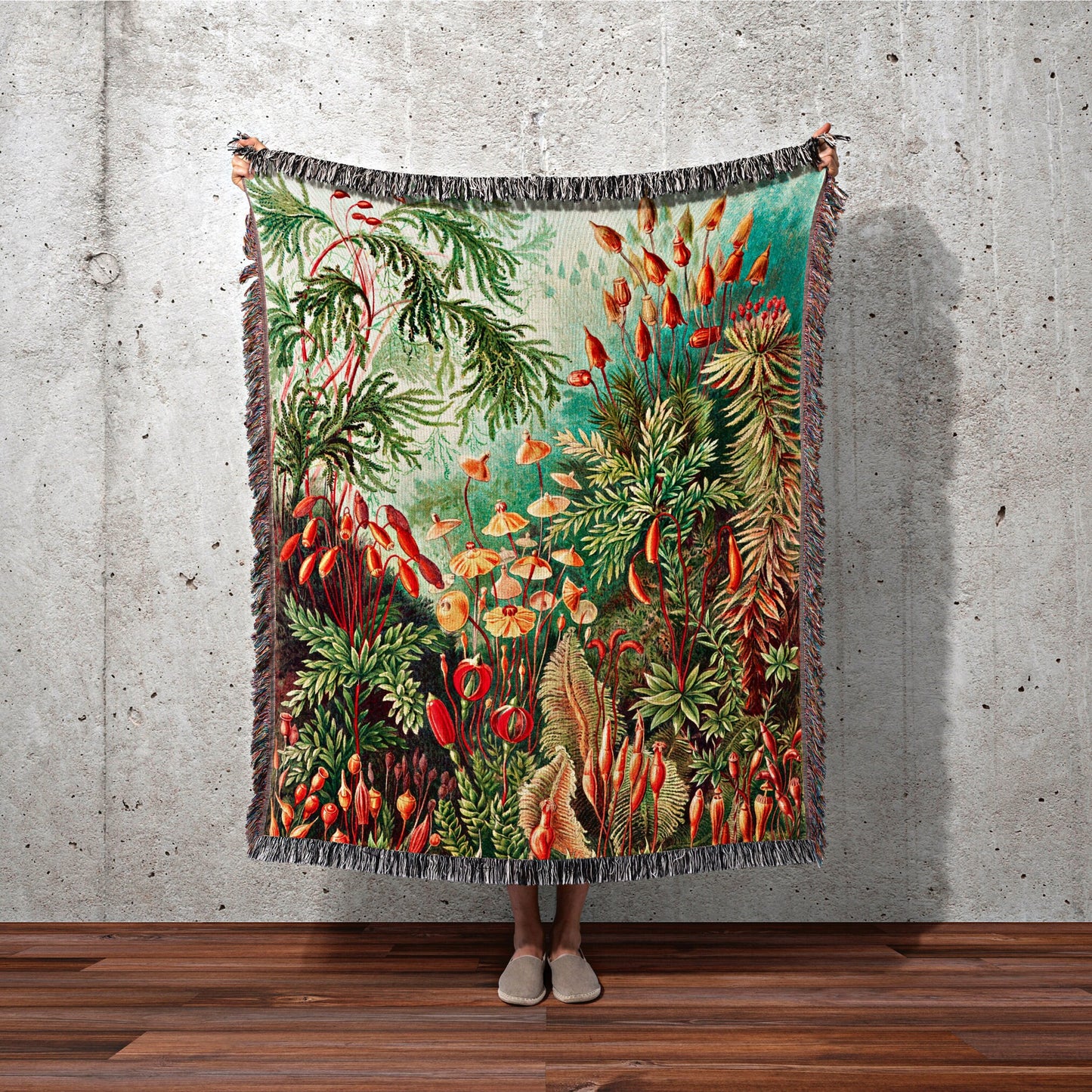 Maximalist Decor Woven Tapestry | Ernst Haeckel Wall Art | Under the Sea | Sea Life Woven Blanket | Woven Throw Blanket Vintage Nautical |