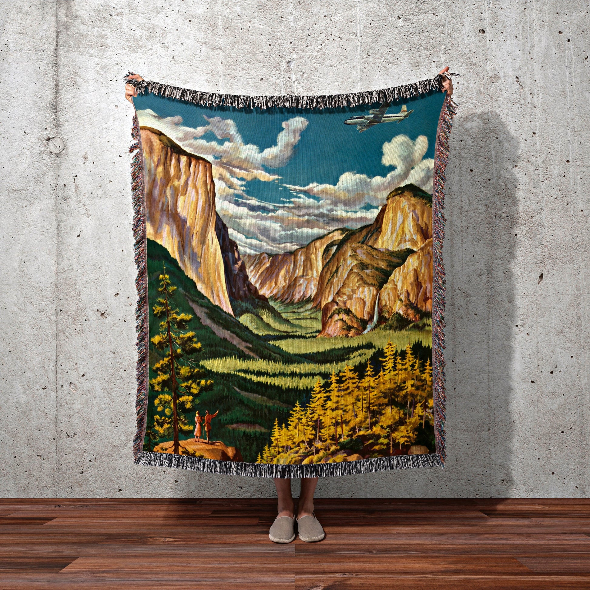 Yosemite National Park Poster Blanket Woven | Tapestry as National Park Poster | Vintage Travel Poster | Vintage Travel Poster Tapestry |