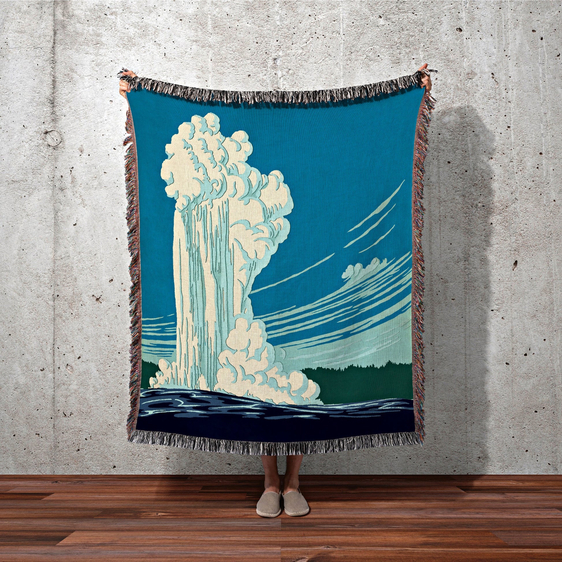 Yellowstone National Park Poster Blanket Woven | Tapestry as National Park Poster | Vintage Travel Poster | Vintage Travel Poster Tapestry |