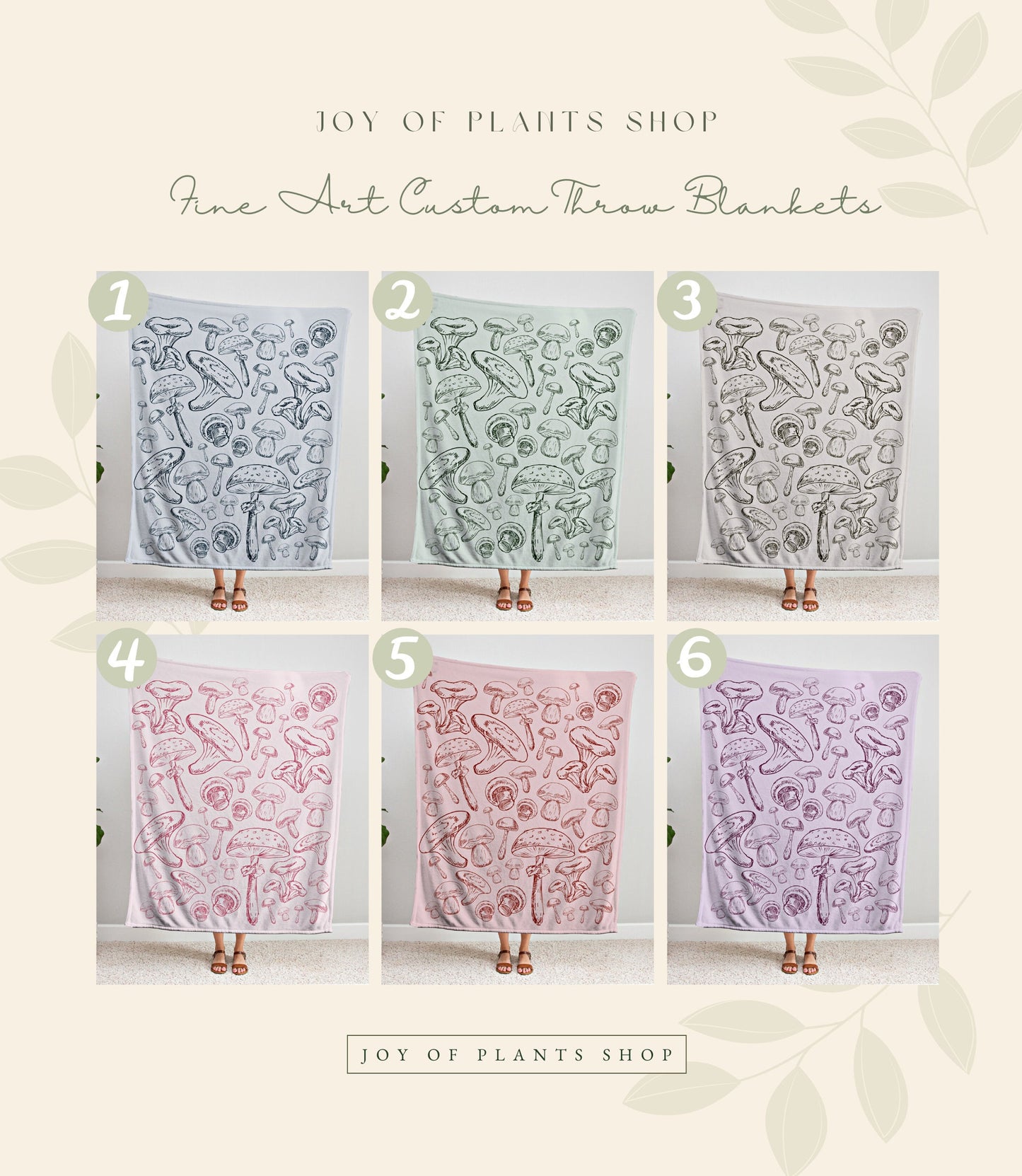 Lilac Purple Vintage Mushroom Blanket Vintage Mushroom Blanket | Cottagecore Aesthetic Mushroom Blanket Woven Tapestry | Woodland Mushroom |