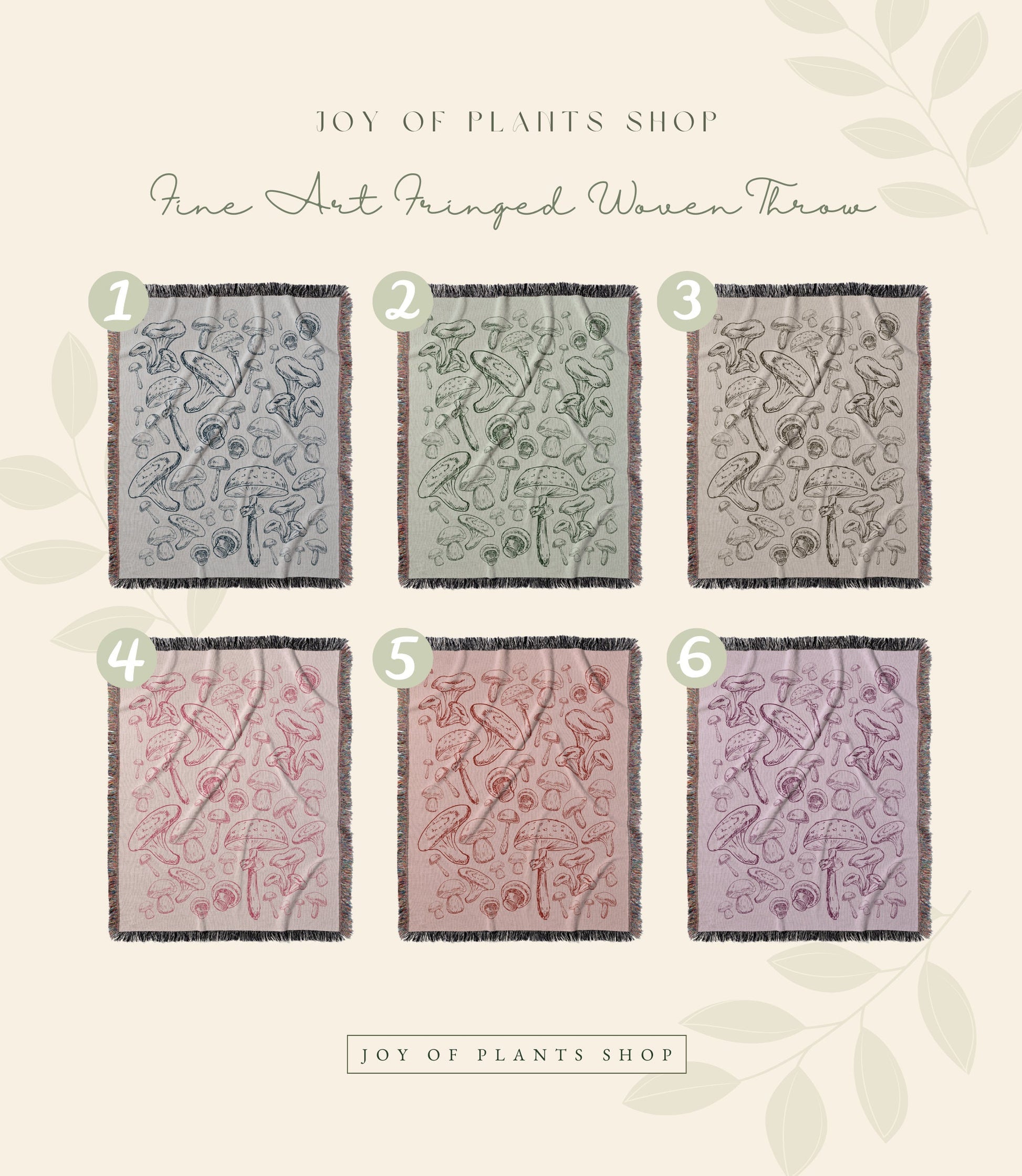 Lilac Purple Vintage Mushroom Blanket Vintage Mushroom Blanket | Cottagecore Aesthetic Mushroom Blanket Woven Tapestry | Woodland Mushroom |