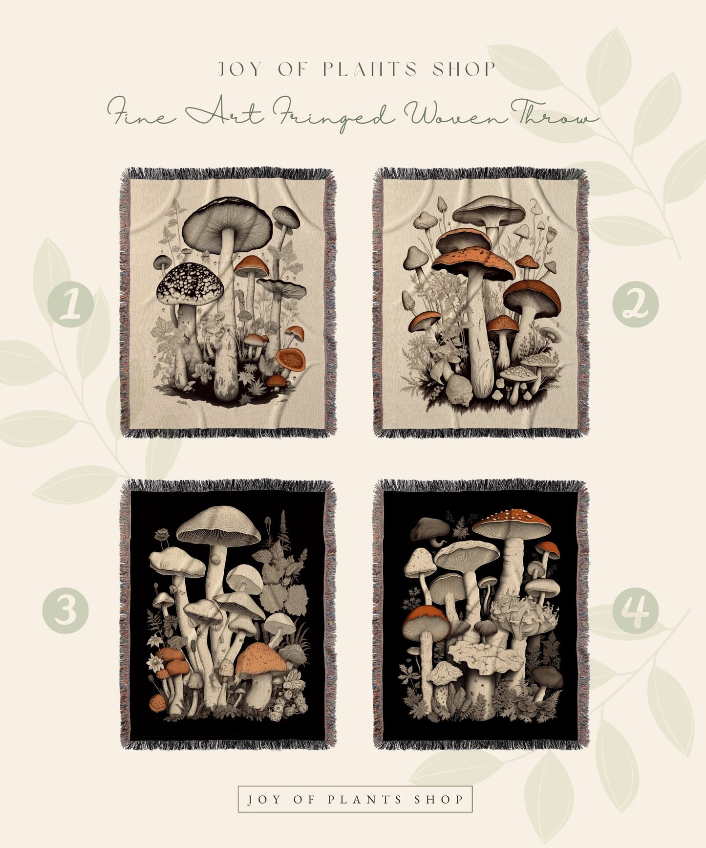 Aesthetic Mushroom Illustration Vintage Aesthetic | Mushroom Tapestry Woven | Mushroom Throw Blanket Toadstool Aesthetic | Mushroom Woodland