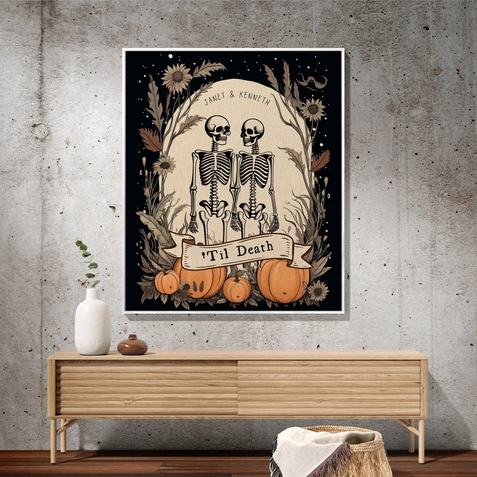 Spooky Wedding Personalized Blanket Woven | Gothic Wedding Custom Blanket Woven | Spooky Decor Personalized Wedding Gift | Halloween Wedding