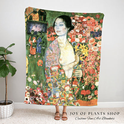 Gustav Klimt 'The Dancer' Painting Tapestry Woven | Gustav Klimt Wall Art Painting Fine Art Blanket Woven Throw | Famous Artwork Blanket |