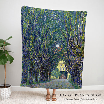 Gustav Klimt Tapestry Blanket Fine Art Painting 'Avenue of Schloss Kammer Park ' Gustav Klimt Wall Art Painting Blanket Maximalist Tapestry