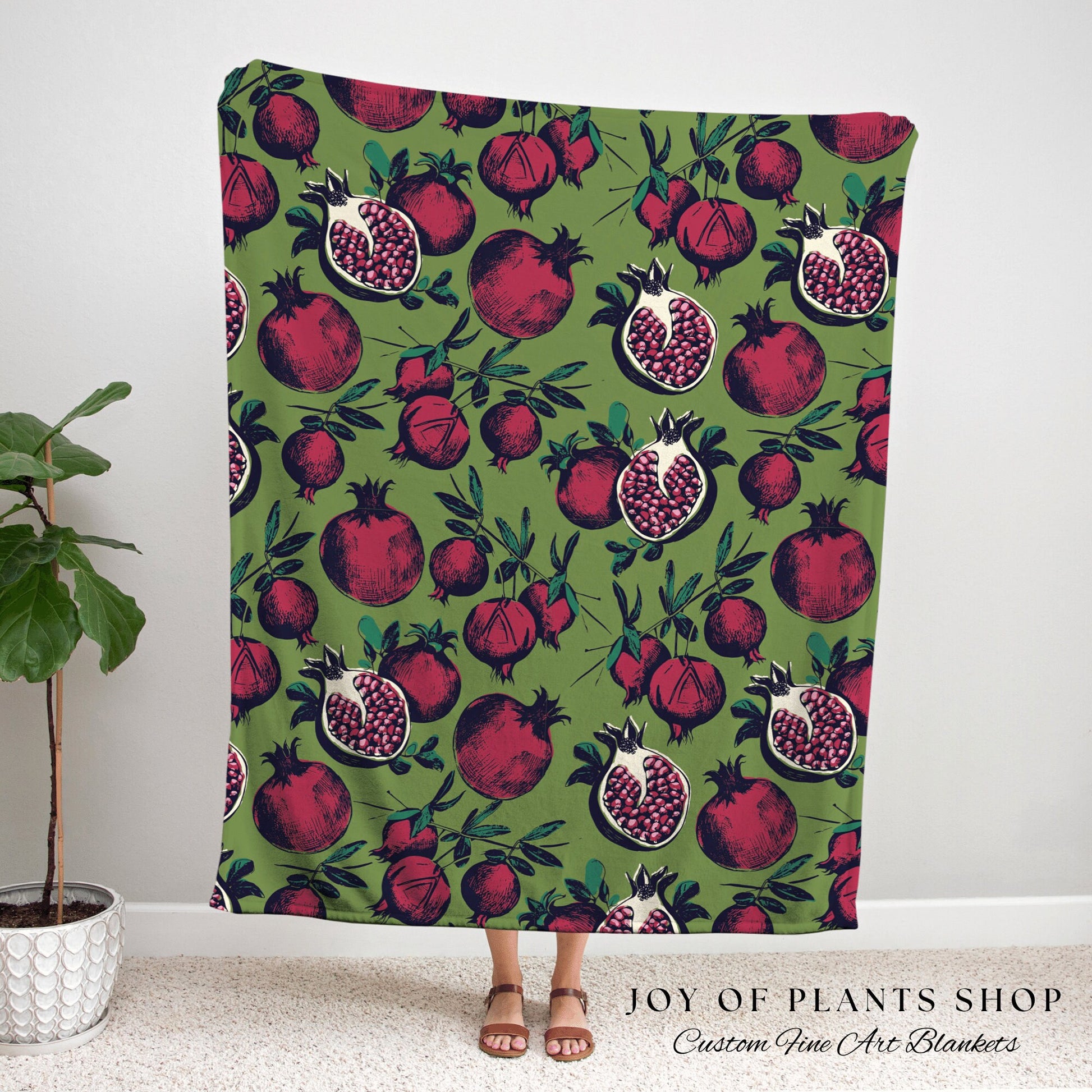 Pomegranate Blanket Woven | Pop Art Wall Art Pomrgranate Decor | Throw Blanket Pomegranate Tapestry Vintage | Pomegranate Art Blanket Decor