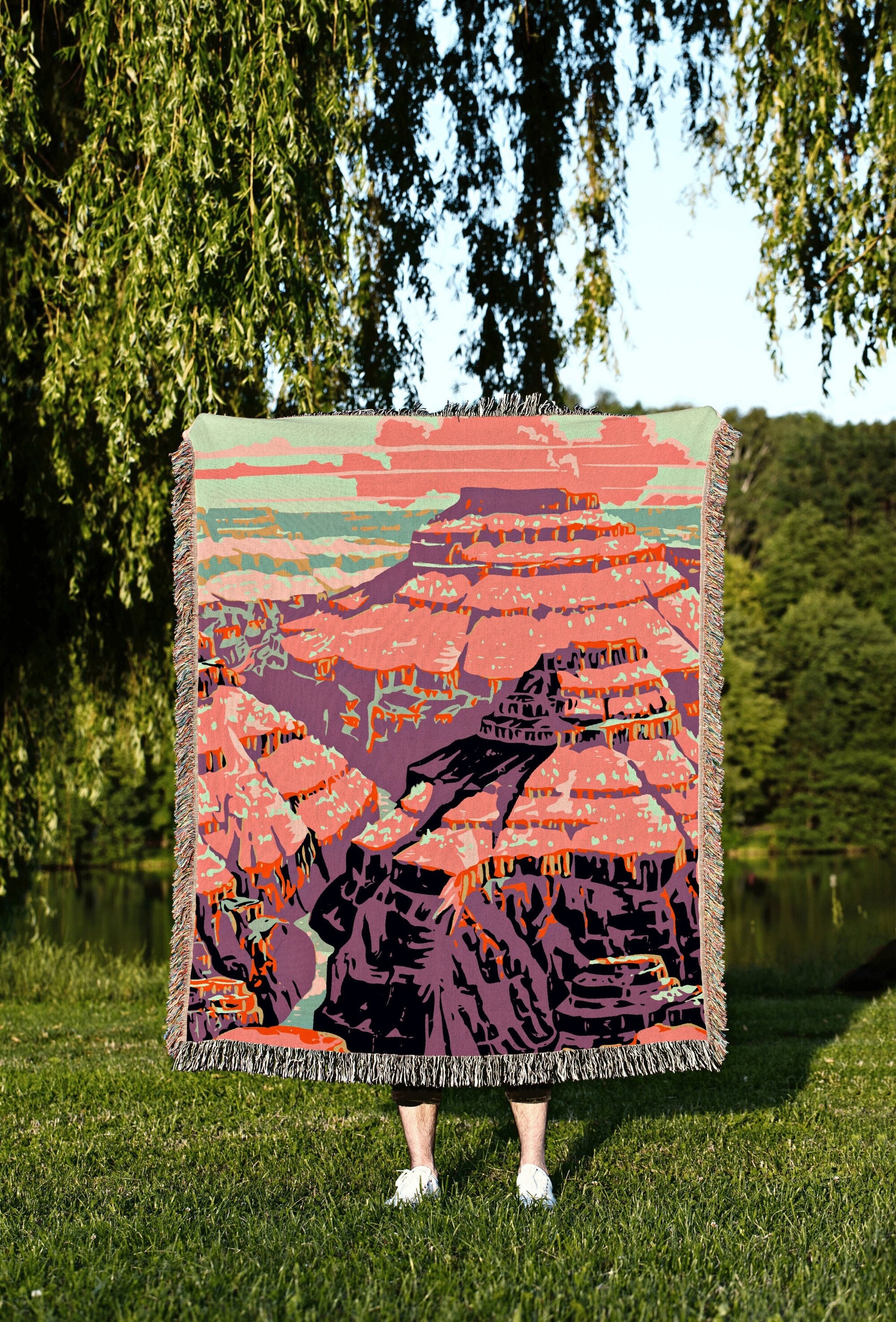 Grand Canyon National Park Poster Blanket Woven | Tapestry as National Park Poster | Vintage Travel Poster | Vintage Travel Poster Tapestry