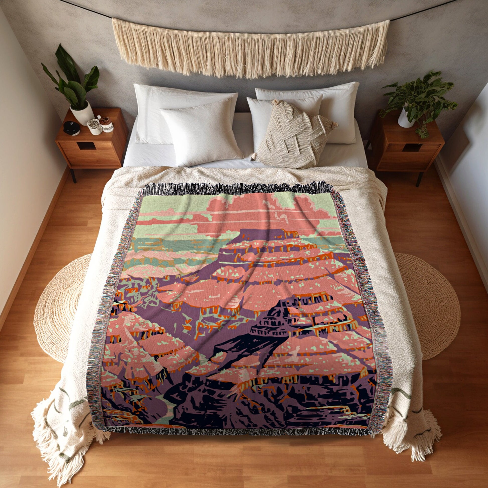 Grand Canyon National Park Poster Blanket Woven | Tapestry as National Park Poster | Vintage Travel Poster | Vintage Travel Poster Tapestry