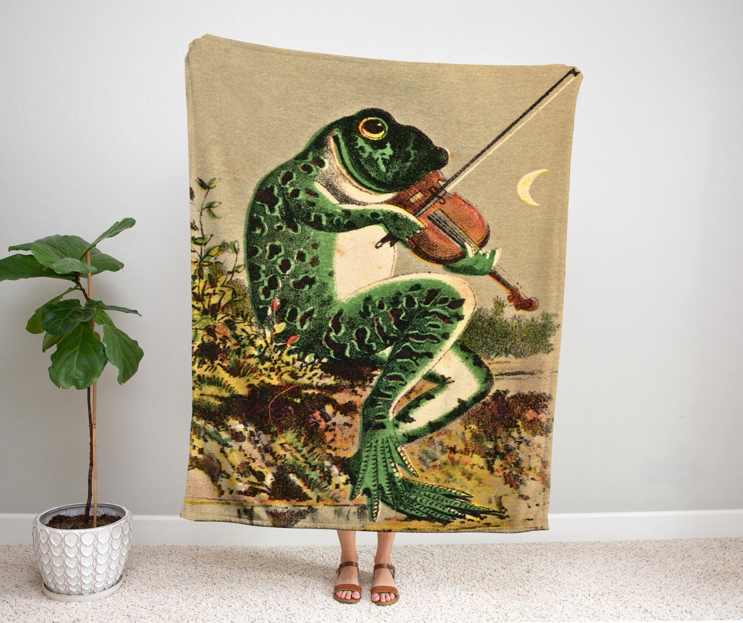 Vintage Toad Tapestry | Funny Tapestry Woven | Art Blanket Woven | Frog Aesthetic Tapestry Cottagecore Decor | Frog and Toad Woven Tapestry