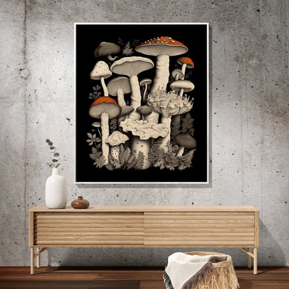 Aesthetic Mushroom Illustration Vintage Aesthetic | Mushroom Tapestry Woven | Mushroom Throw Blanket Toadstool Aesthetic | Mushroom Woodland