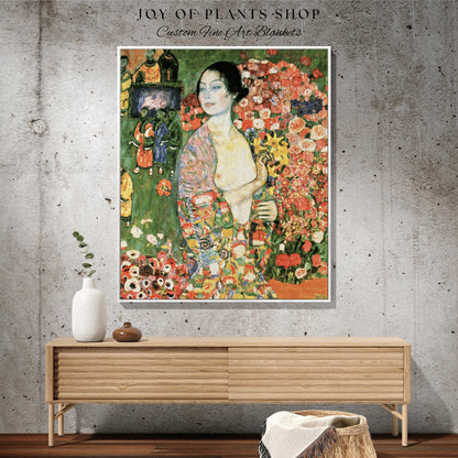 Gustav Klimt 'The Dancer' Painting Tapestry Woven | Gustav Klimt Wall Art Painting Fine Art Blanket Woven Throw | Famous Artwork Blanket |