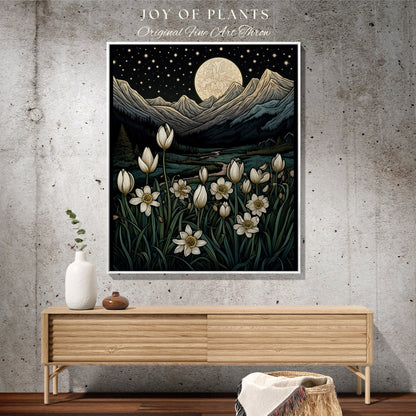 January Birth Flower Custom Gift | Woven Blanket Personalized Birth Month Flower Decor Tapestry Woven | January Snowdrop Flower Landscape |