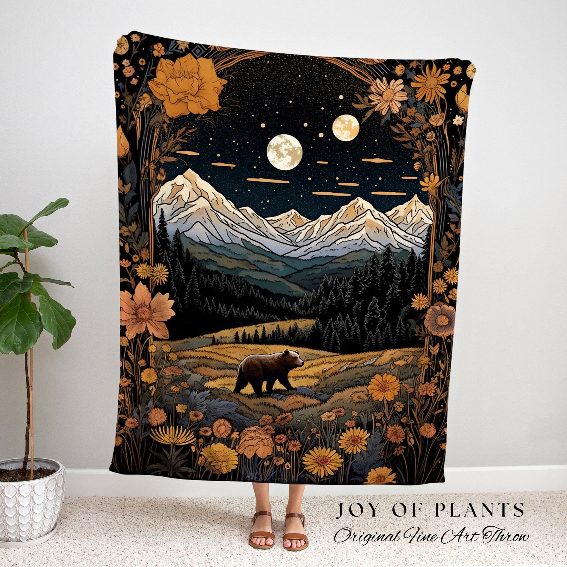 Fall Aesthetic Wall Art Landscape Tapestry Woven | Autumn Decor Vintage Floral Landscape Tapestry | Woven Wall Hanging Tapestry Cozy Decor |