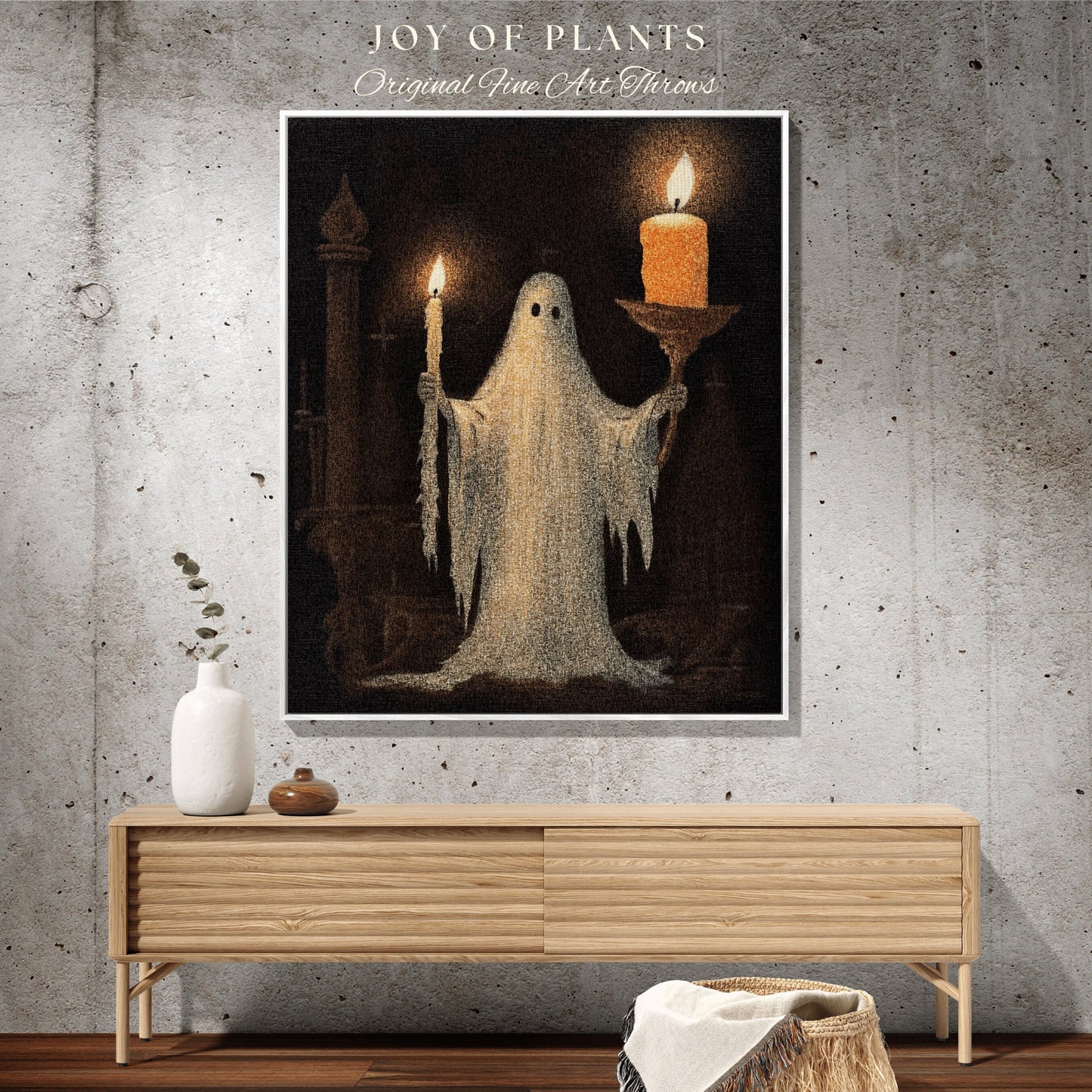 Macabre Art Tapestry Woven Throw Blanket Ghost Art | Macabre Home Decor Blanket Halloween Decor Bedroom Whimsigoth Tapestry Woven Blanket |