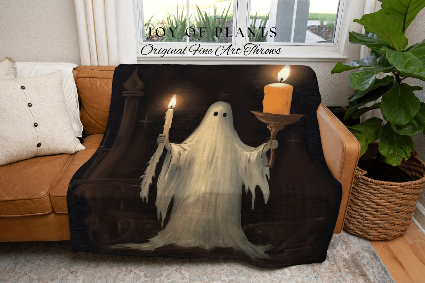 Macabre Art Tapestry Woven Throw Blanket Ghost Art | Macabre Home Decor Blanket Halloween Decor Bedroom Whimsigoth Tapestry Woven Blanket |