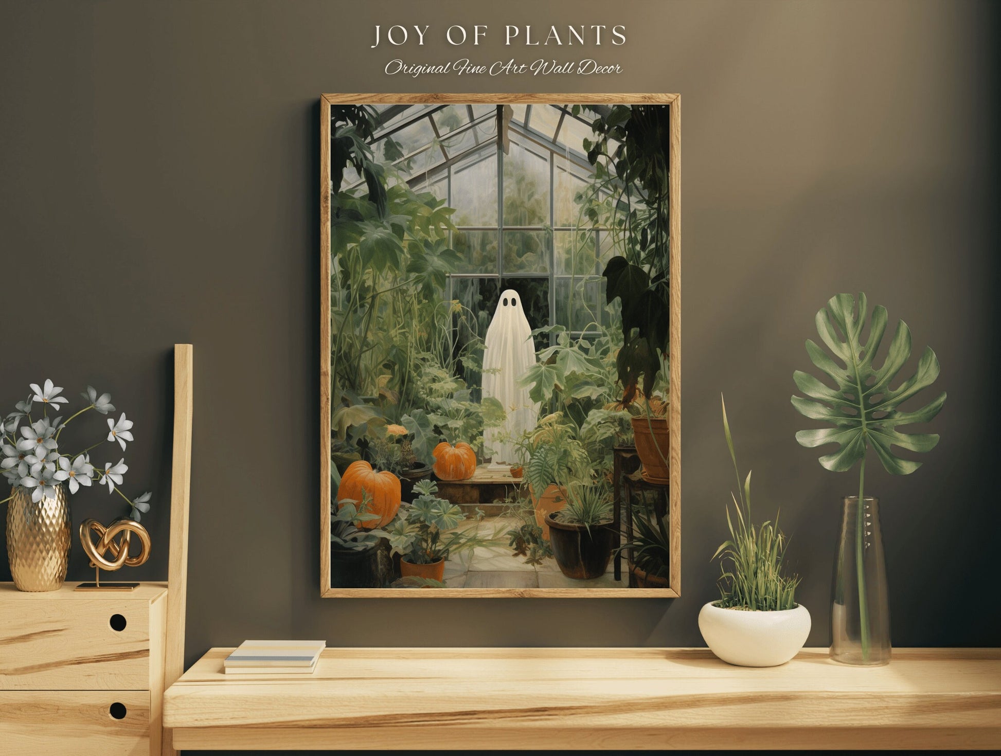 Gardening Ghost Gift for Gardener Plant Lover Gifts Art Prints Art Poster Prints Paintings Fine Art Wall Prints Botanical vintage Halloween