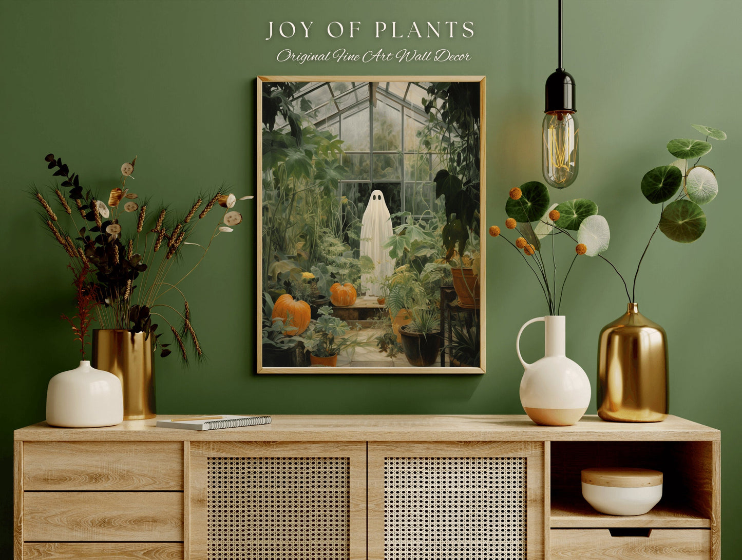 Gardening Ghost Gift for Gardener Plant Lover Gifts Art Prints Art Poster Prints Paintings Fine Art Wall Prints Botanical vintage Halloween