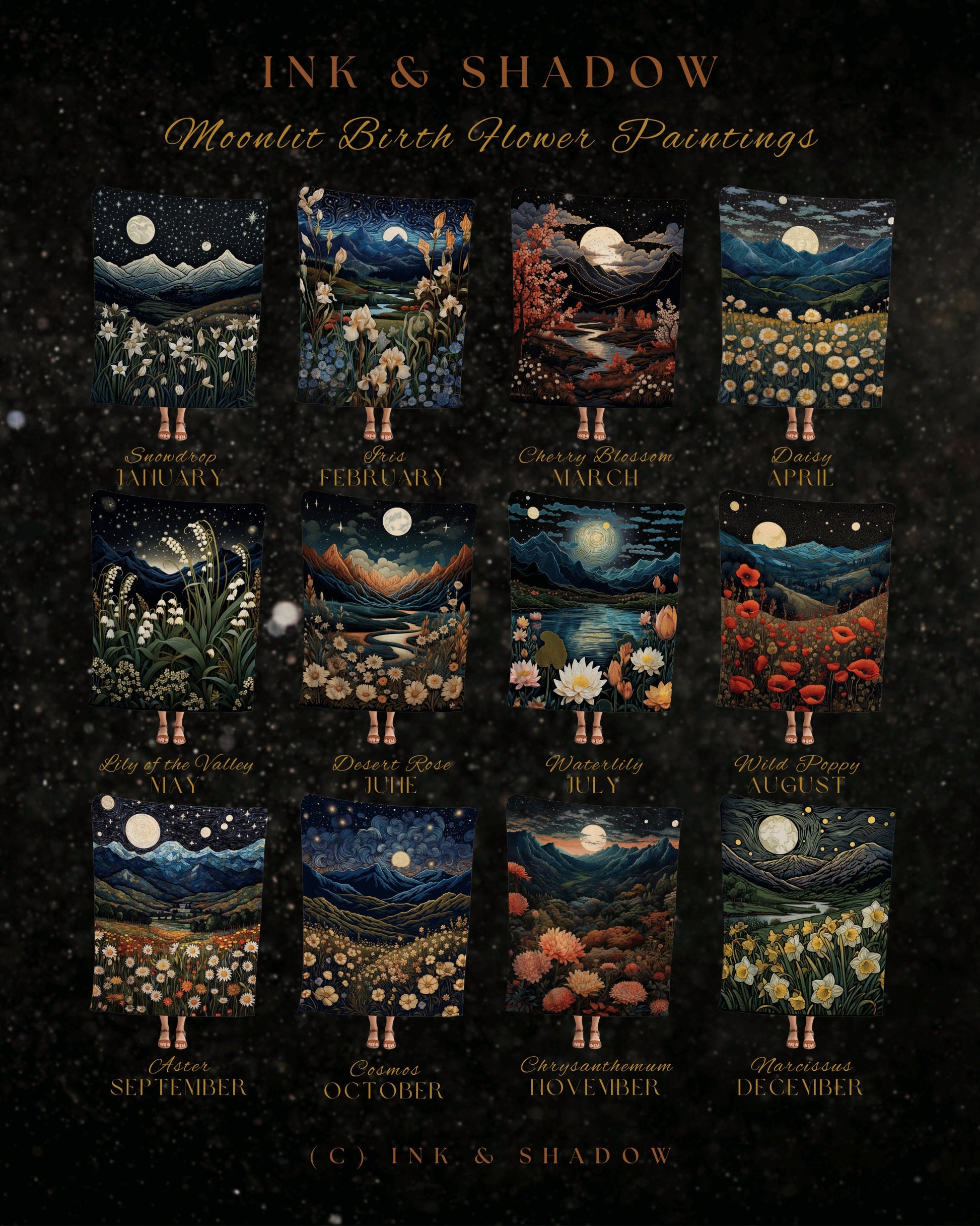 Peony Birth Flower Landscape Custom November Birthday Gift | Woven Blanket Personalized Birth Month Flower Art | November Birth Flower Peony