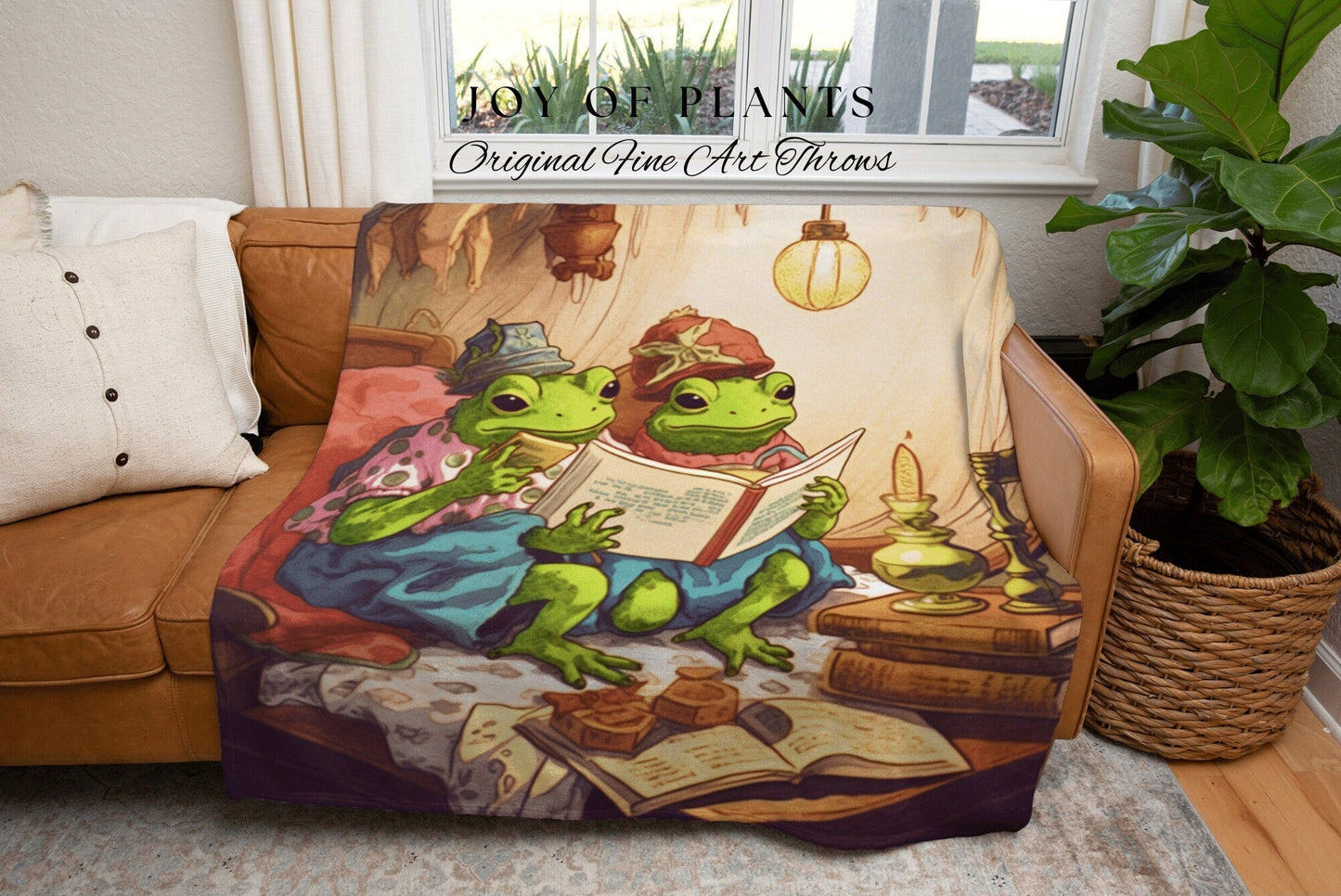 Cute Frog Blanket Toad Tapestry Woven Art Blanket | Aesthetic Tapestry Cottagecore Decor Frog and Toad Wall Art Woven Throw Blanket Vintage