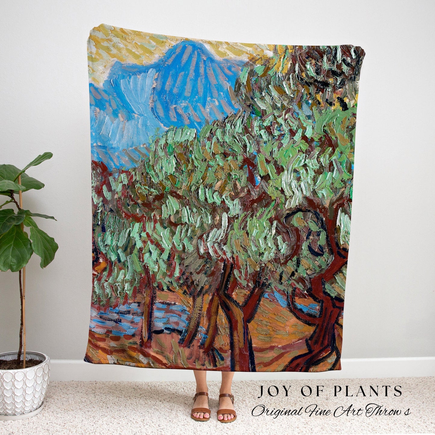 Vincent Van Gogh Woven Throw Blanket | Art History Tapestry Aesthetic | Nature Woven Blanket | Art Teacher Gift | Custom Painting Blanket |