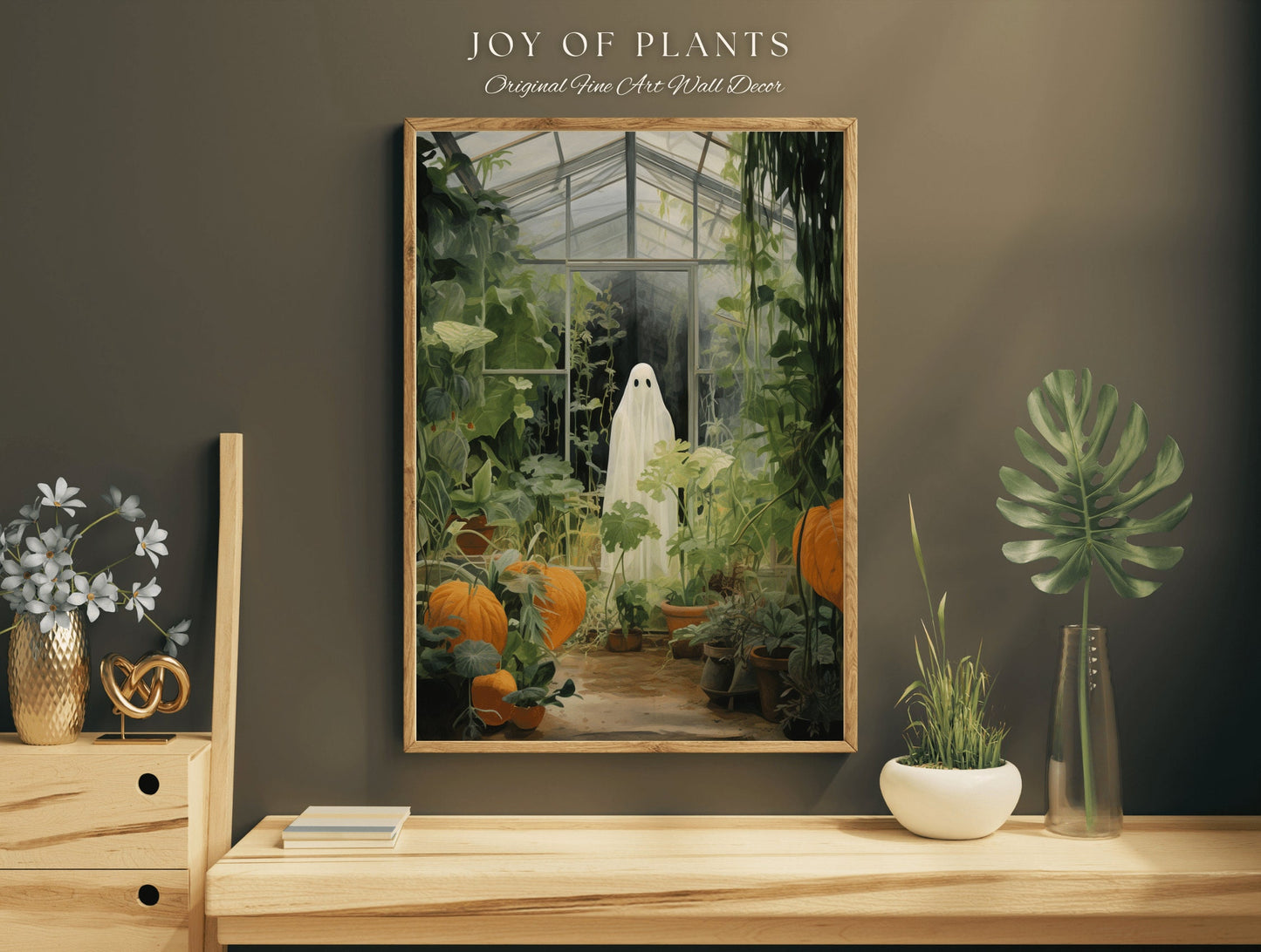 Botanical Vintage Ghost Gift for Gardener Plant Lover Gifts Art Print Poster Printable Paintings Fine Art Print Botanical vintage Halloween