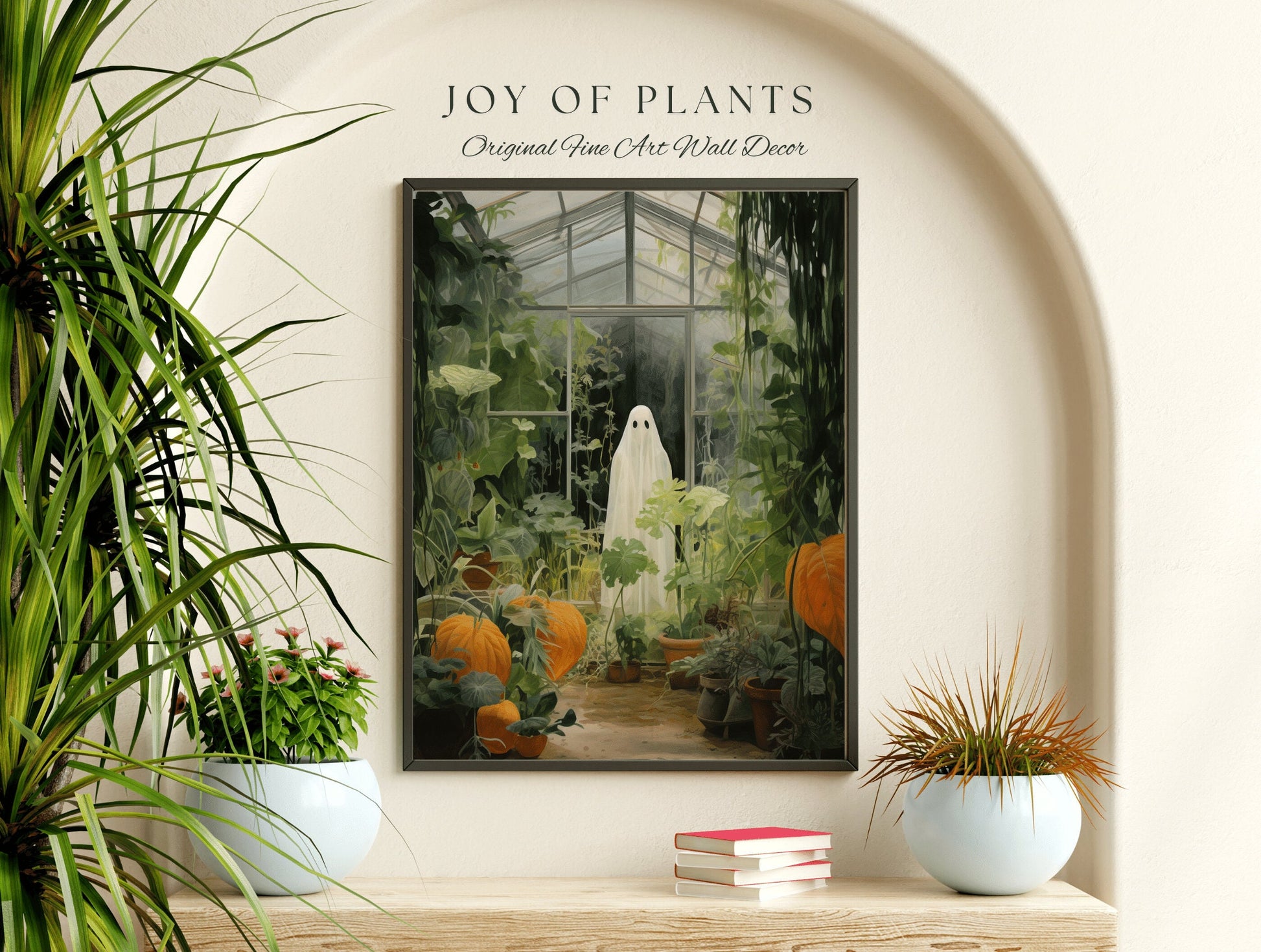 Botanical Vintage Ghost Gift for Gardener Plant Lover Gifts Art Print Poster Printable Paintings Fine Art Print Botanical vintage Halloween