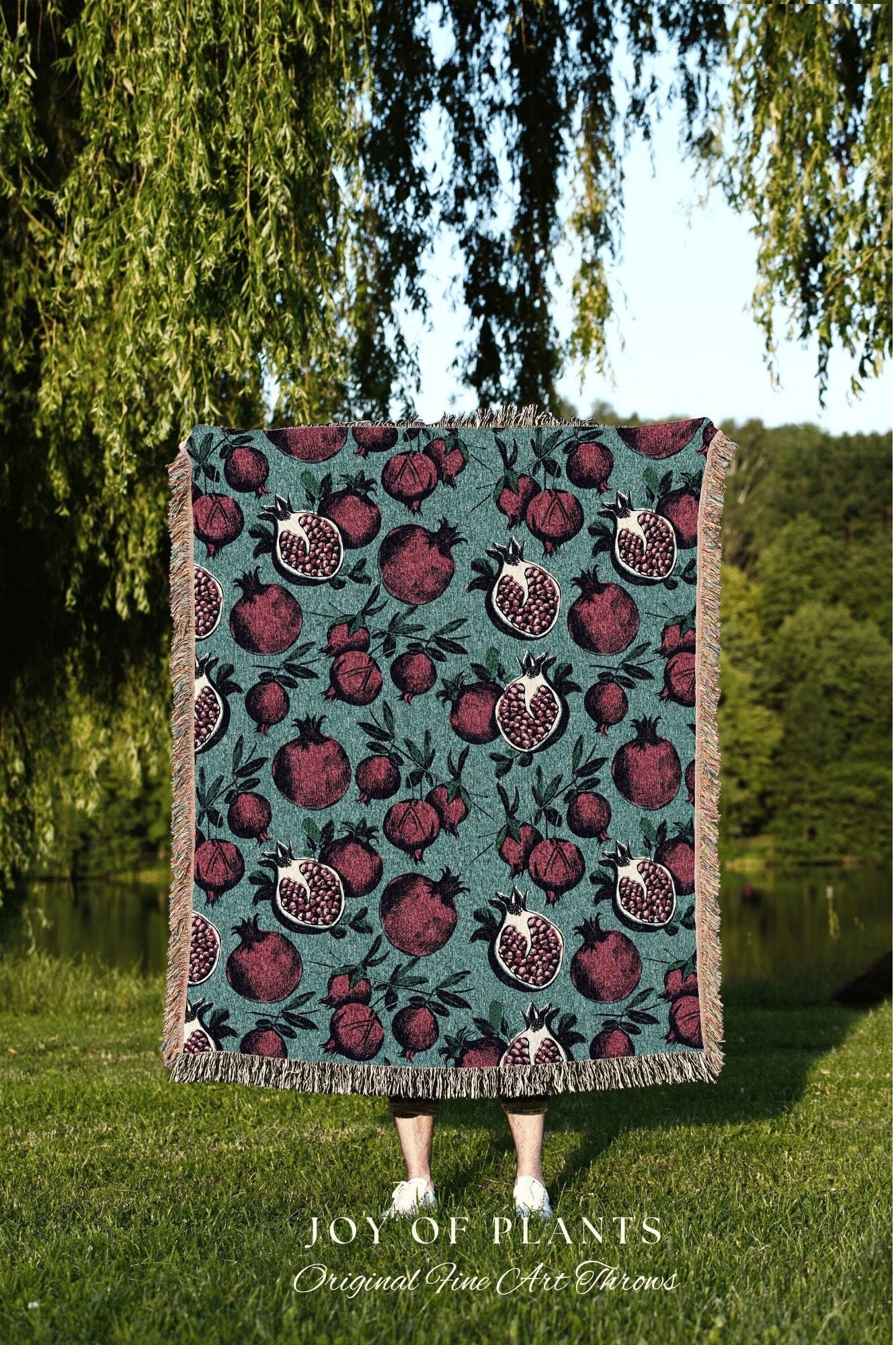 Colorful Throw Blanket Pomegranate Tapestry | Pop Art Wall Art Pomrgranate Decor | Throw Blanket Pomegranate Tapestry Vintage Pomegranate |