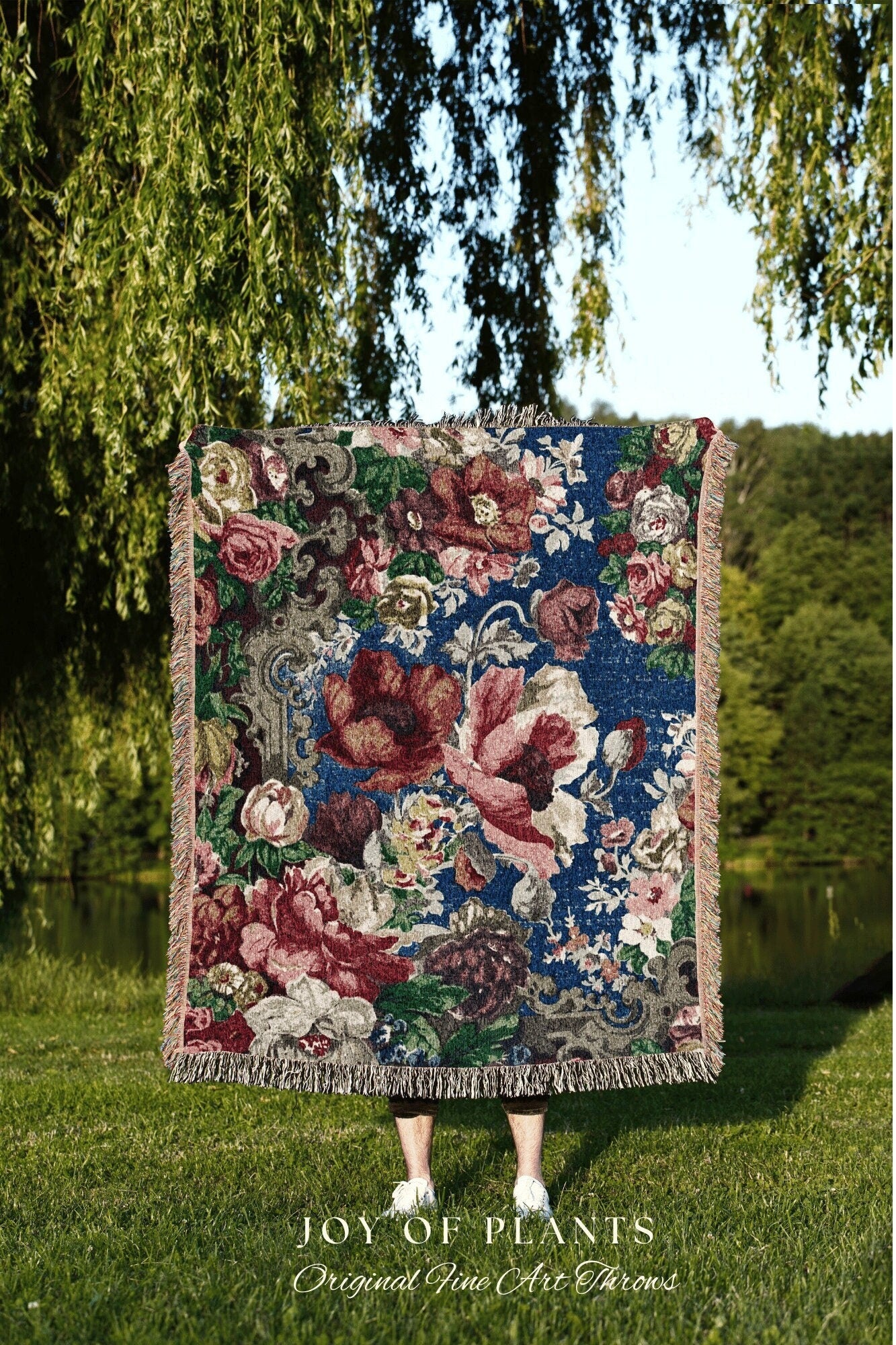 Floral Tapestry Vintage Tapestry Poppy Flower Blanket Aesthetic Cottagecore Blanket Woven Tapestry Colorful Vintage Throw Blanket Woven