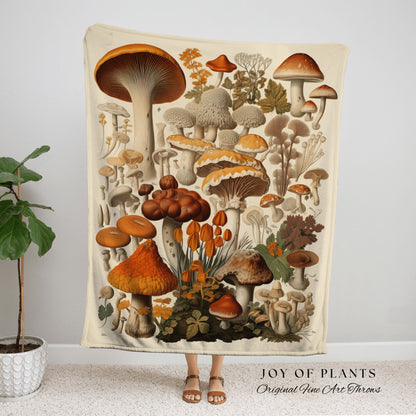 Fairycore Decor Mushroom Blanket Woodland Tapestry Gothic Decor | Mushroom Woven Throw Blanket Woven Tapestry Dark Academia Blanket Vintage