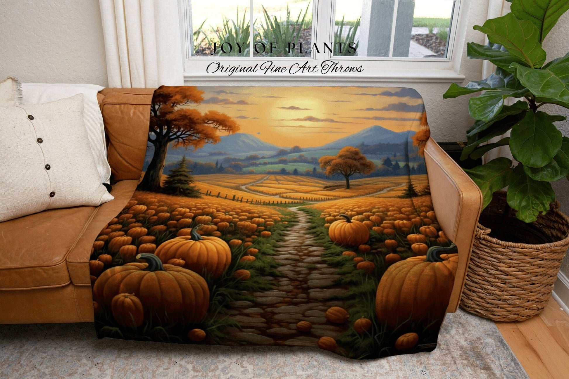 Cozy Fall Landscape Blanket Large Wall Tapestry Woven | Fall Aesthetic Blanket Halloween Decor Autumn Throw Blanket Woven Wall Art Halloween