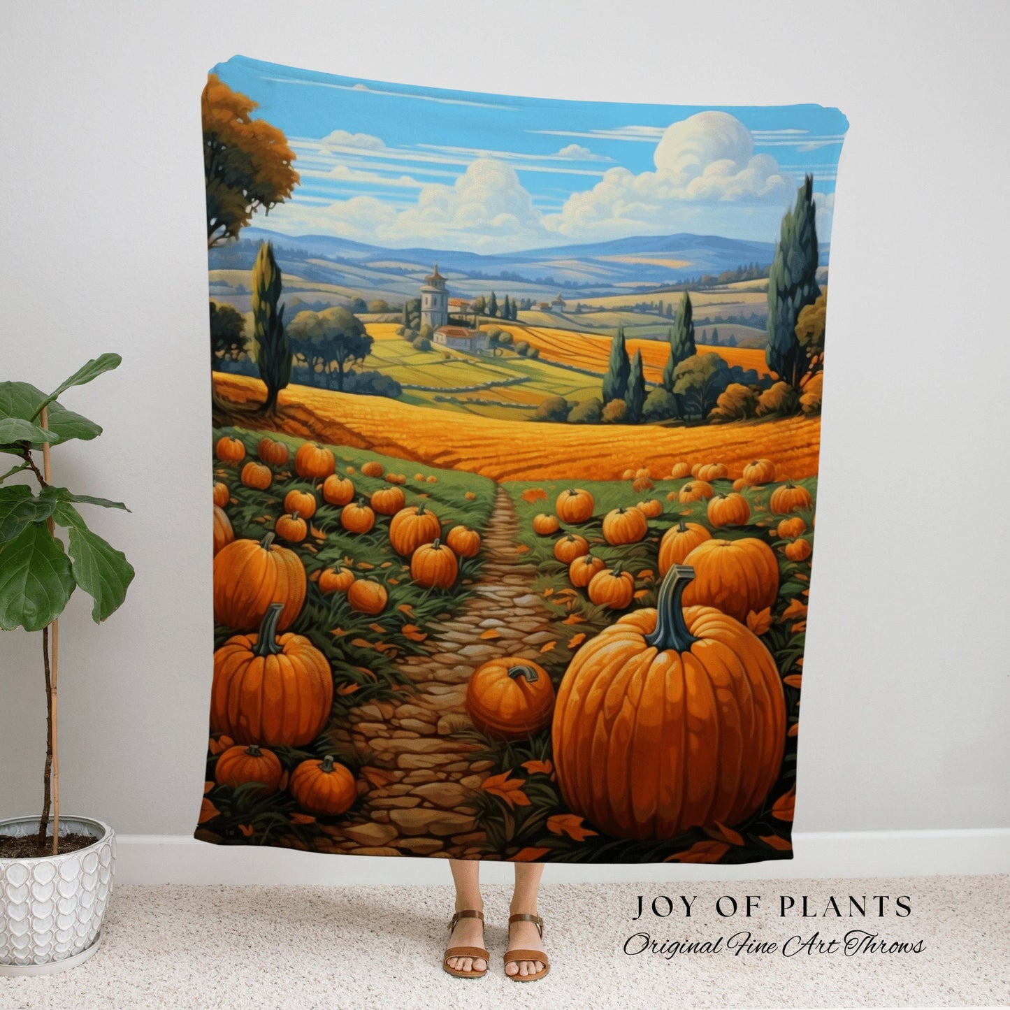 Vintage Autumn Landscape Tapestry Woven Wall Hanging | Cozy Blanket Halloween Decor Autumn Throw Blanket Woven Wall Art Halloween Tapestry |