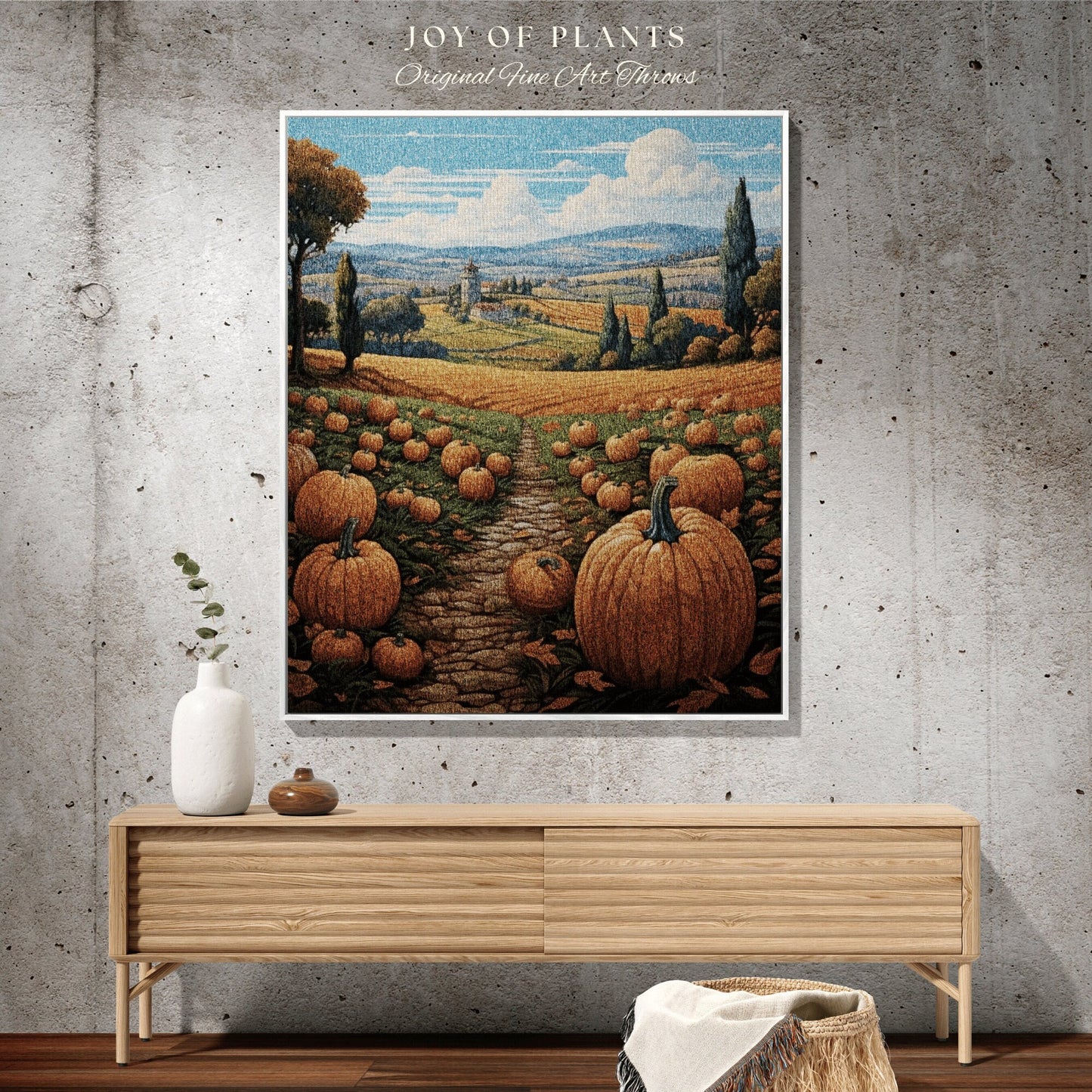 Vintage Autumn Landscape Tapestry Woven Wall Hanging | Cozy Blanket Halloween Decor Autumn Throw Blanket Woven Wall Art Halloween Tapestry |