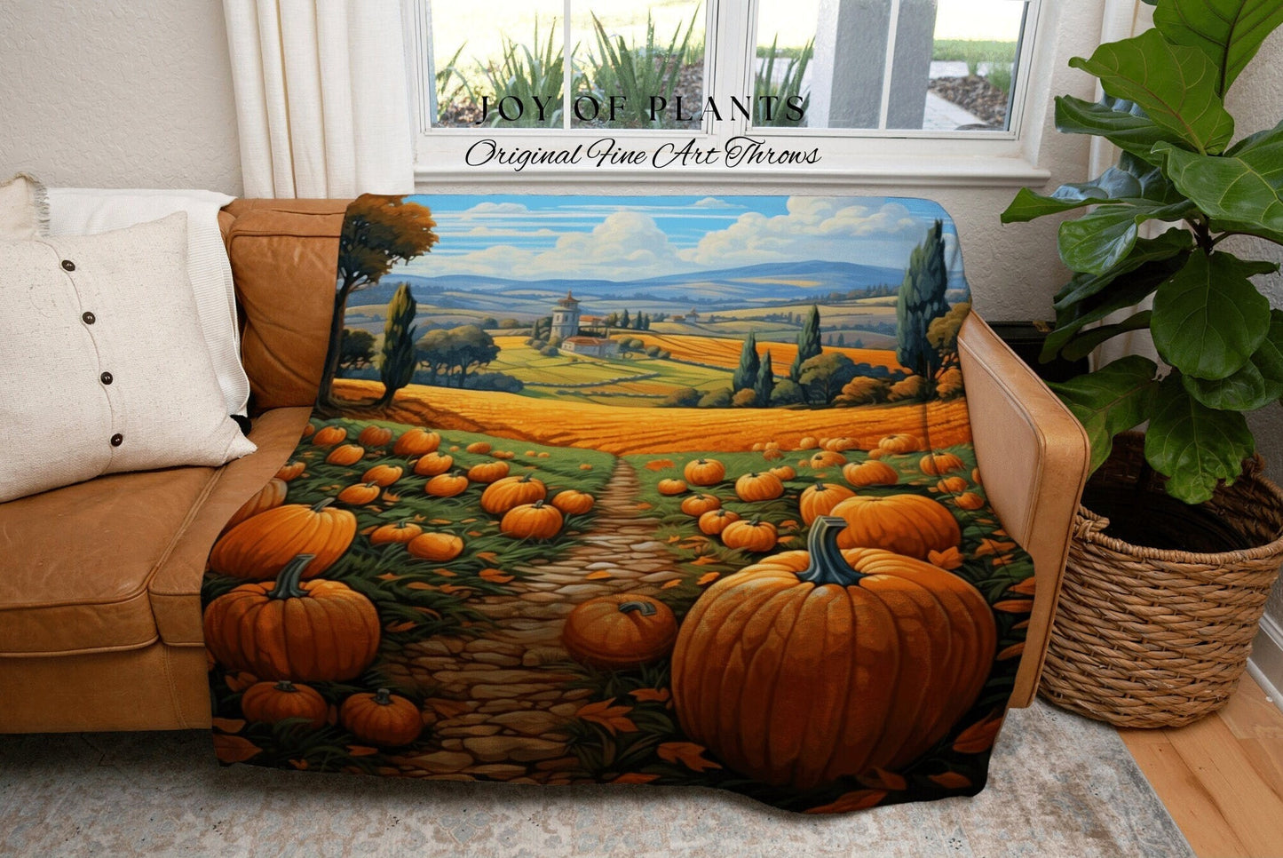 Vintage Autumn Landscape Tapestry Woven Wall Hanging | Cozy Blanket Halloween Decor Autumn Throw Blanket Woven Wall Art Halloween Tapestry |